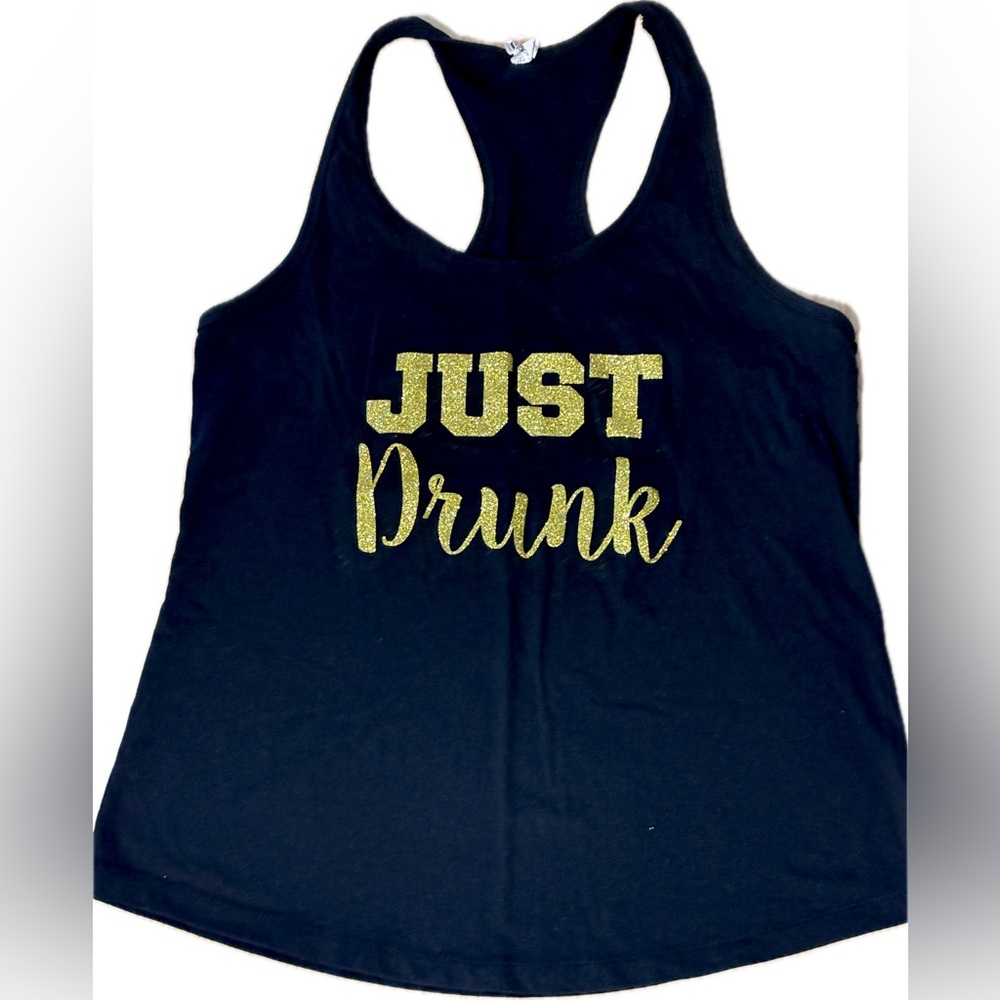 Next Level Racerback Tank with Gold Glitter